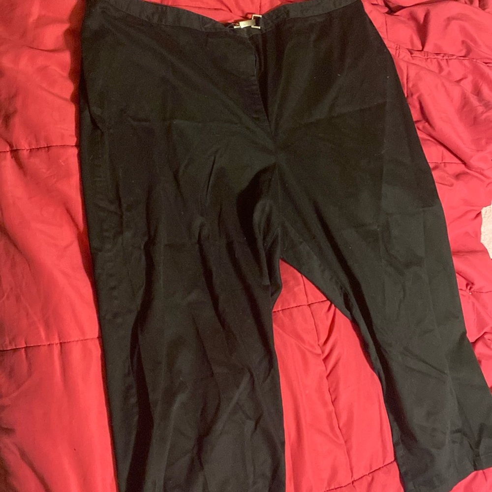 Black slacks with elastic waistband